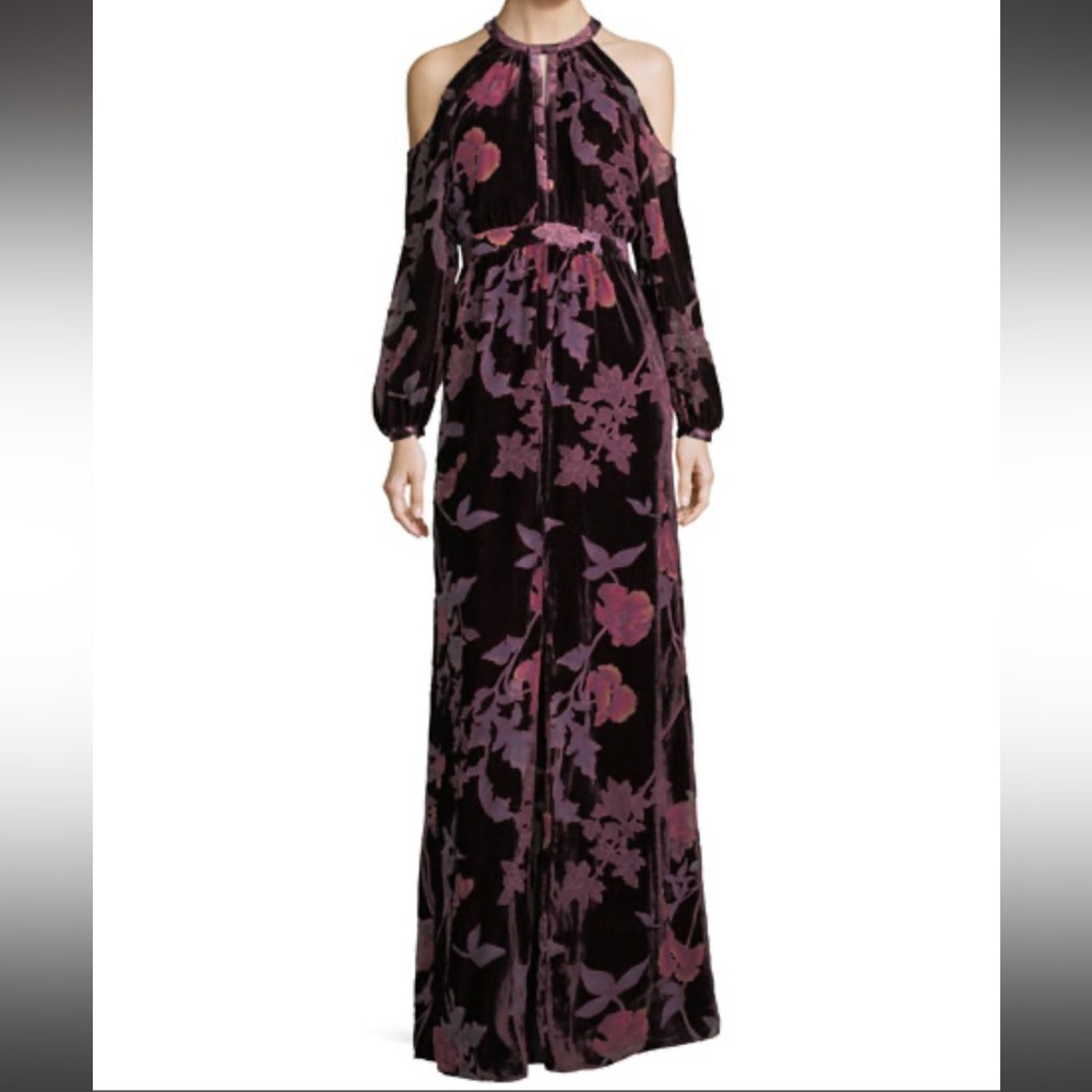 Parker velvet shoulder less maxi dress size 2